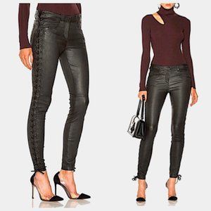 New A.L.C. ‘Dent’ Black Lace-Up Leather Pants Size 4